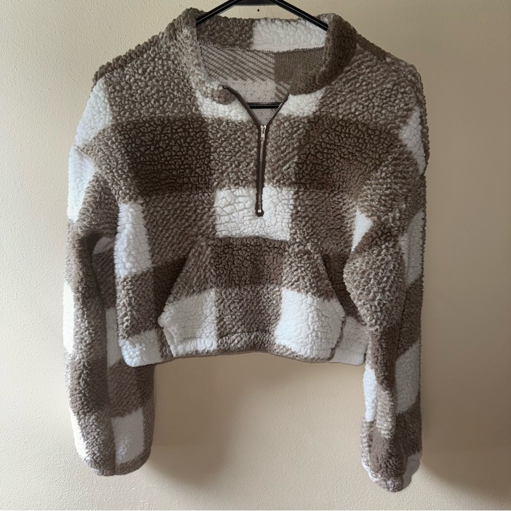 Cozy Brown and White Sherpa Jacket